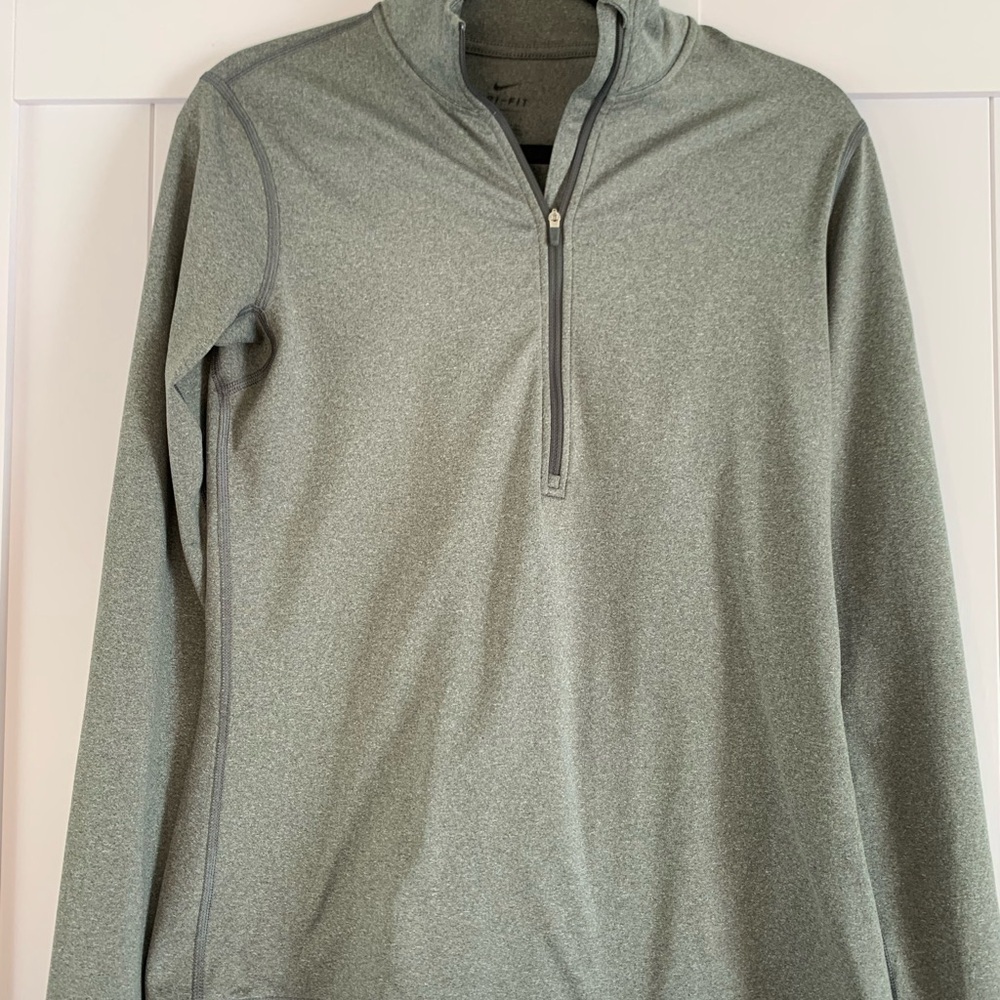 Nike Dri-FIT 1/4 Zip Pullover Womens Small Gray Long Sleeve Running Golf Top - Picture 3 of 13